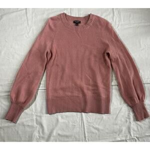The Limited Womens M Sweater Blush Pink 100% Cashmere Crewneck Balloon Sleeves